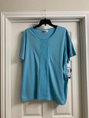 Bon Worth Women's Light Blue Blouse, Size XL (NWT)